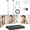 Black, variant on ikaufen Universal 35*25*6CM Surrounded on Three Sides Aluminum Mirror Door Mount Bathroom Makeup Mirror with Foldable Features 5x Magnification Black
