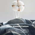 thumbnail image 2 of Cotton Duvet Cover Queen Size Pinstriped Comforter Cover with Button Washed Cotton Breathable Soft Solid Bedding Set Duvet Cover ×in & Pillowcases (NO Comforter), 2 of 8