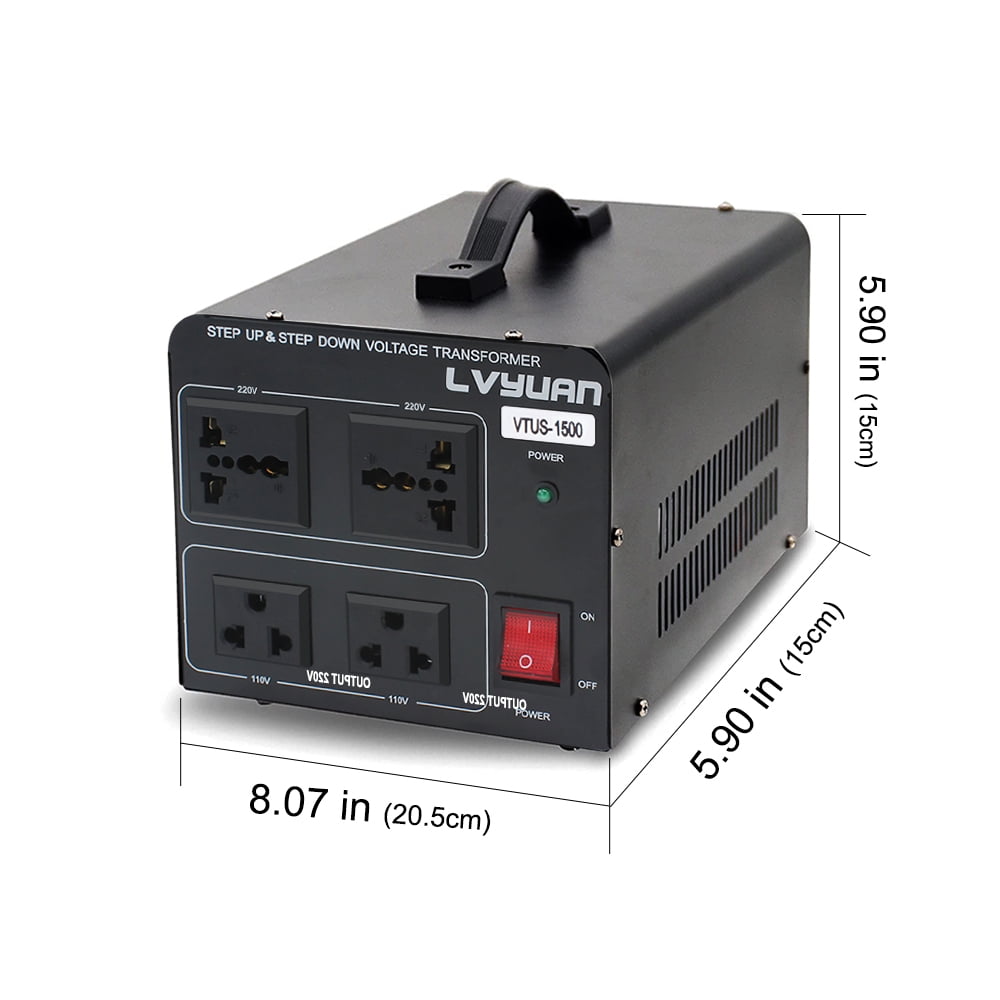 Yinleader 1500 Watts Peak Voltage Converter Transformer Step Up & Down 110V to 230V / 230V to 110V 4AC