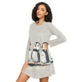 thumbnail image 3 of FORMRS Womens Long Sleeve Nightgowns Crew Neck Sleep Shirt Soft Pajamas Sizes S-3XL, Cute Puffin, 3 of 8