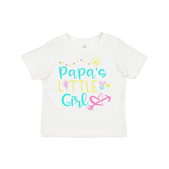 Inktastic Papa's Little Girl with Hearts Flower and Butterfly Girls Toddler T-Shirt