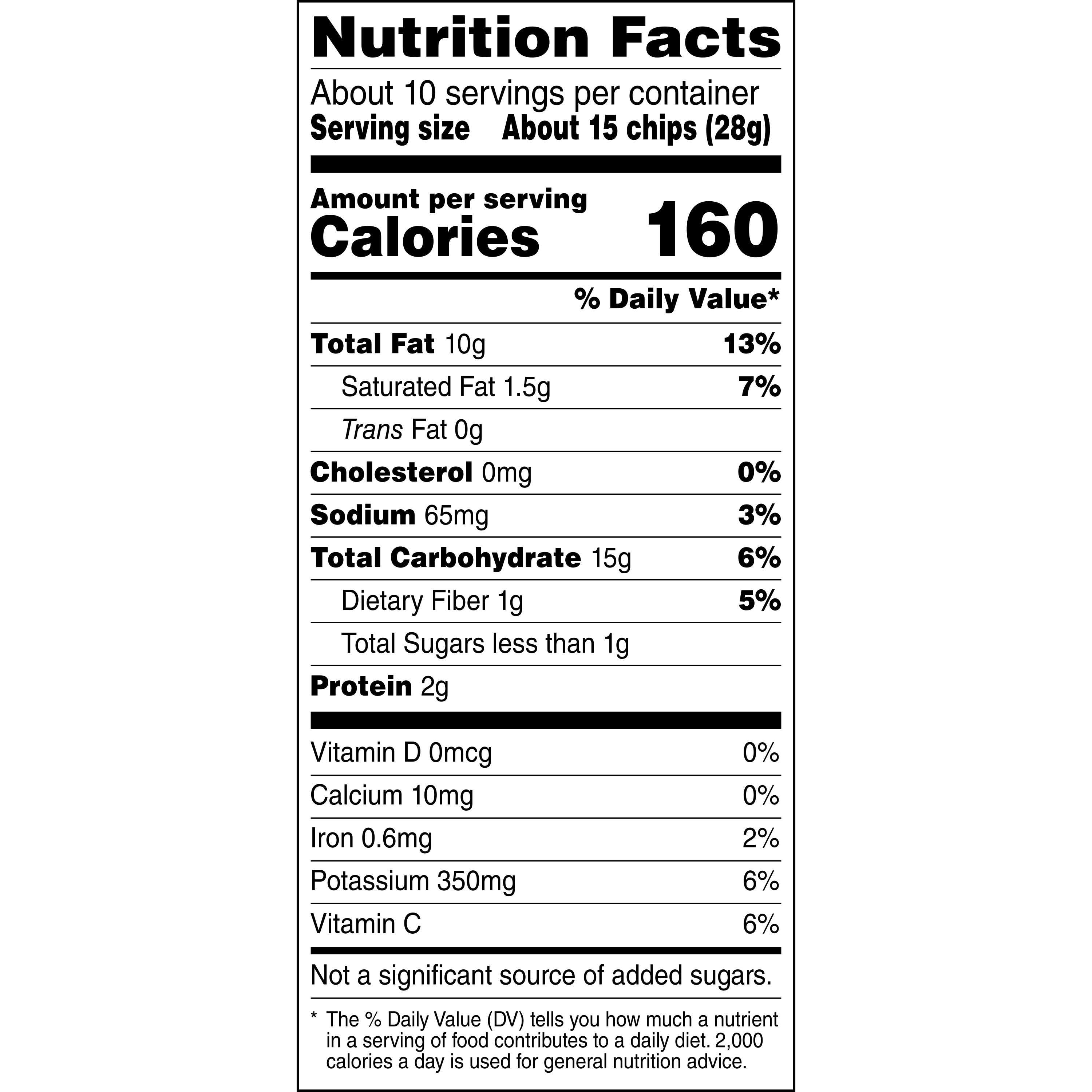 Lays Chips Nutrition Information - NutritionWalls