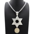 thumbnail image 3 of iJewelry2 Silver Tone Crystals Open Star of David Charm Pendant Stainless Steel Cuban Chain Necklace 30'', 3 of 3