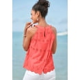 thumbnail image 3 of LASCANA Women's Sleeveless Eyelet Lace Blouse Shirt Eyelet Detail, 3 of 5