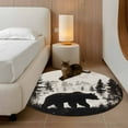 thumbnail image 3 of Rustic Bear Round Area Rug 4 FT, Non Slip Indoor Outdoor Rug, Vintage Country Wildlife Forest Mountains Washable Soft Circular Carpet Non-Shedding Floor Mat for Coffee Table Nursery Foyer Balcony, 3 of 8