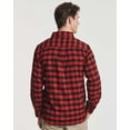 thumbnail image 3 of Real Essentials 3 Pack: Men's Long-Sleeve Flannel Button Down Plaid Casual Shirt (Available in Big & Tall), 3 of 6