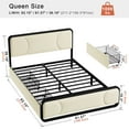 thumbnail image 3 of KOUSEI Queen Bed Frame with Tall Storage Headboard, Platform Bed with 2 Drawers, Velvet Upholstered Bed Frame with LED Light & Charging Station, Beige, 3 of 9