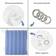 thumbnail image 5 of Navy Blue Stripe Waterproof Fabric Shower Curtain,Modern White Vertical Striped Geometric Waterproof Fabric Shower Curtain for Bathroom Curtains Bathtubs Shower Curtains with 12 Hooks Stall 48x72in, 5 of 8