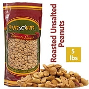 Peanuts, Roasted Unsalted Jumbo Blanched , 5 Pound Bulk Bag
