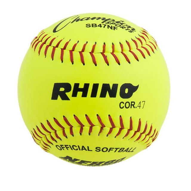 Champion Sports SB47NF 12 Po. Housse en Cuir Poly Softball, Jaune Optique & Rouge