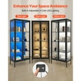 thumbnail image 5 of KFFKFF Tall Glass Door Display Cabinet, 66-Inch 4-Tier Lighted Case with Adjustable Shelves and 3-Color Lighting, Metal Storage Unit for Collectibles, Figures, and Trophies, 5 of 9