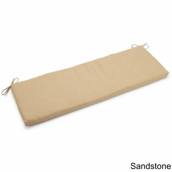 Blazing Needles Outdoor Spun Poly 19" x 60" x 3-1/2" Bench Cushion, Beige