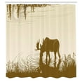 thumbnail image 3 of Ambesonne Animal Shower Curtain, Lake River Forest Wild, 69"Wx84"L, Cream Sepia, 3 of 5