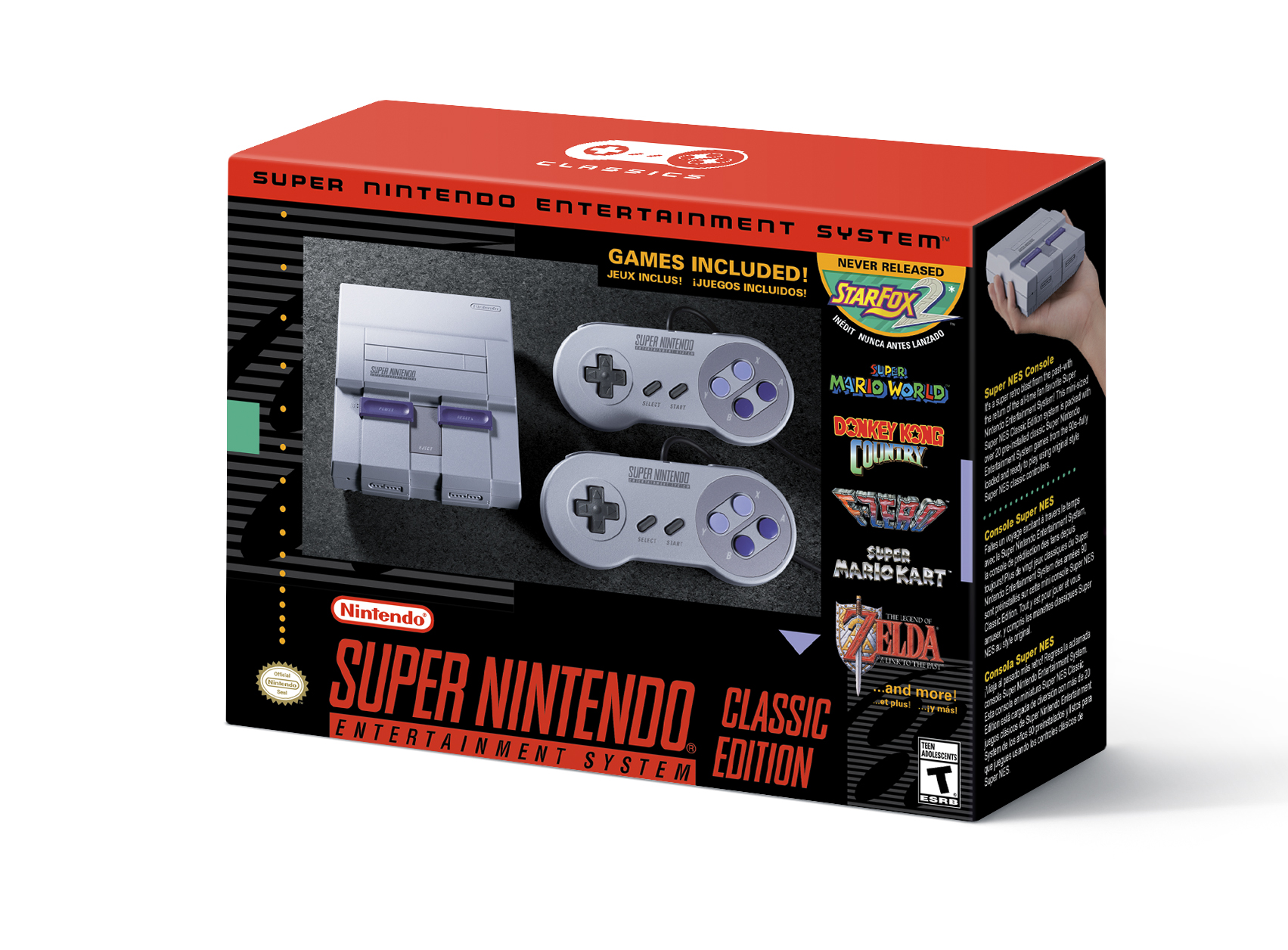 Nintendo Super NES Classic Console System W/ 2 Controllers & Cables