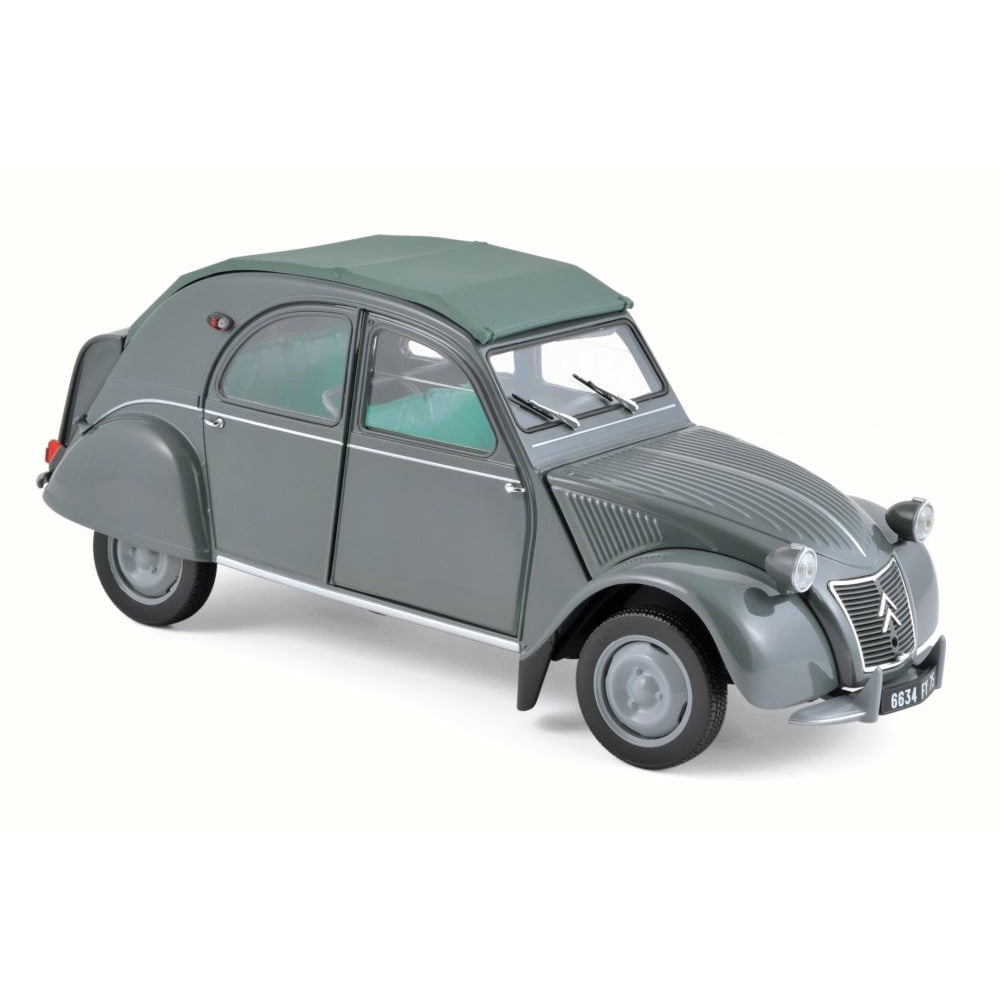1957 Citroen 2CV AZL Malle Bombee, Grey - Norev 181499 - 1/18 Scale Diecast Model Toy Car
