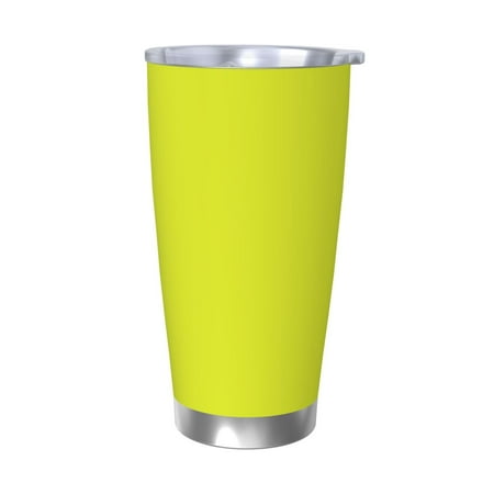 

Susaid Yellow Print 20oz Car Cup Insulated Coffee Cup Fully Spill Proof Travel Coffee Mug Stainless Steel Tumbler for Work Home Outdoor Car-Without Straw