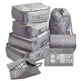 thumbnail image 3 of 8Pcs/Set Packing Cubes for Travel Clothes Sorting for Luggage Travel Packing Pouch Home Camping Family gray, 3 of 9