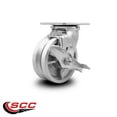 thumbnail image 2 of 5 Inch V Groove Semi Steel Swivel Caster with Roller Bearing and Brake SCC, 2 of 2