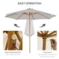 thumbnail image 4 of Outsunny 10' x 8' Round Wooden Patio Umbrella with Bamboo Rib for Outdoor, 4 of 10