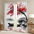 thumbnail image 2 of Homewish Red Cherry Blossoms Black Out Curtains for Adult, Tokyo Lake Curtains Pack of 2 (42x63 Each), Vintage Japanese Style Bedroom Curtains, Blackout Curtains Decor, 2 of 6
