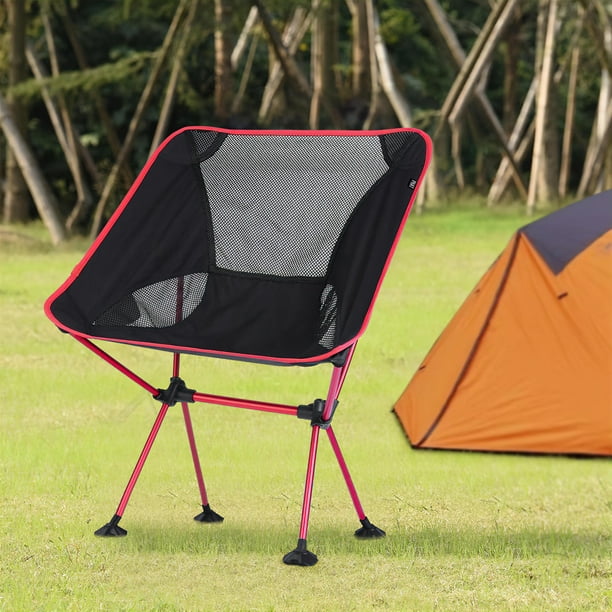 Portable Camping Chair with Side Pocket, Folding Moon Chair Backpacking  Chairs in a Bag for Outdoor Picnic Hiking 