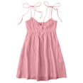 thumbnail image 4 of POTETI Womens Summer Dresses Solid Color Sleeveless Sun Dresses for Women Casual Strap Knee Length Party Mini Club Dresses, 4 of 7