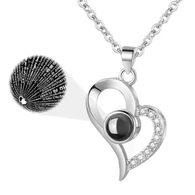 Collar de dama Bling Bling colgante de corazón hueco aleación