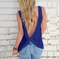 thumbnail image 2 of Hpapadks Tank Tops for Women Cold Shoulder Knot Backless Tanks Casual Loose Solid Camis Camisole Tops for Women Blue L, 2 of 7