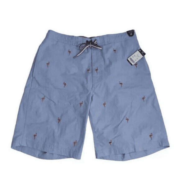 Cremieux Men's, Hula Swimwear Embroidery 9 Inseam Swim Trunks, Blue, XL