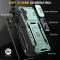 thumbnail image 2 of Armor Case for Samsung Galaxy A14 5G, Sliding Lens Camera Cover Protection Ring Kickstand Compatible with Magnetic Car Mount Holder Military Grade Hybrid Rugged PC Soft TPU Shockproof Case,Darkgreen, 2 of 7