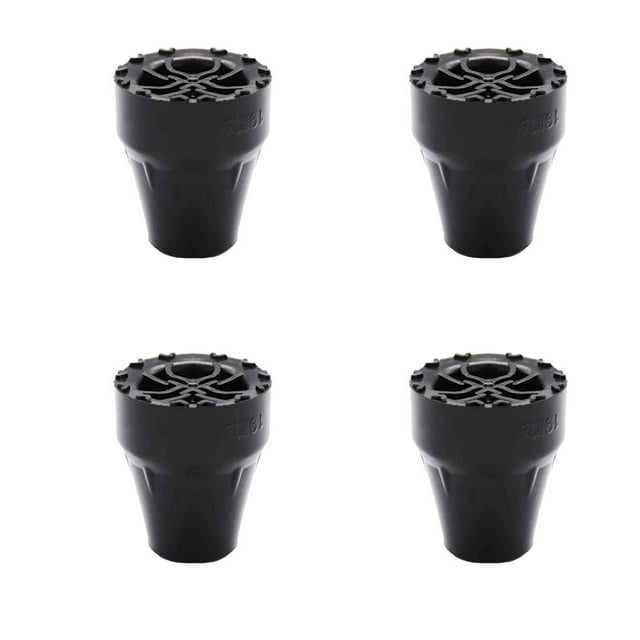 Toystoory Almohadillas para pies de muletas, 4 piezas, resistentes al desgaste, herramienta de bastón para senderismo, puntas de repuesto, para Escalada Negro 19 Hoyos