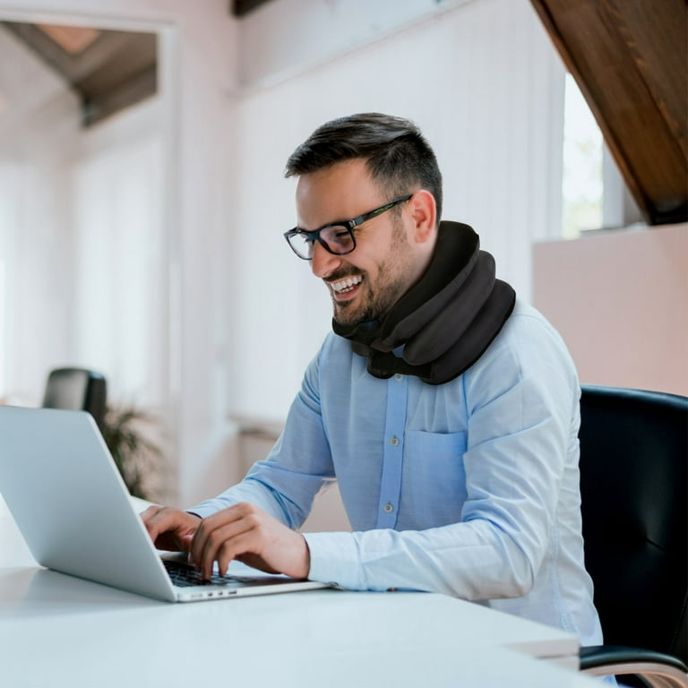 Inflatable neck top traction pillow