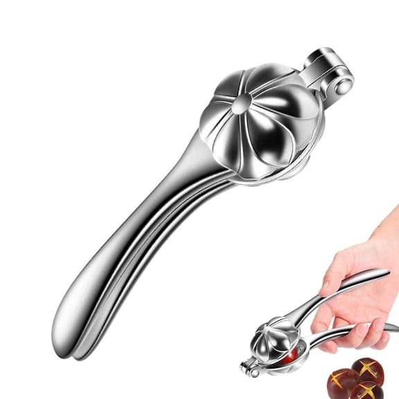 Chestnut Peeler, 2026 New Stainless Steel Chestnut Cutter Tool, Multifunction Nutcracker Chestnut Opener for Walnut Pecan Almonds Hazelnuts (1)