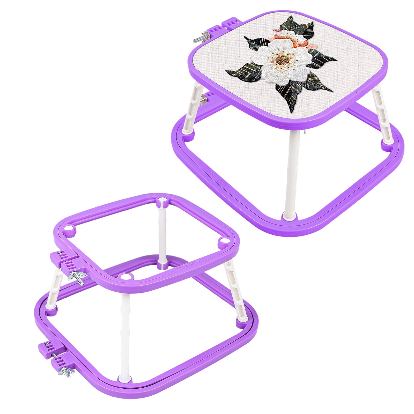 Embroidery Hoop Adjustable Embroidery Frame Double Layer Crosses Stitching Hoop Sewing Tool for Craft Project