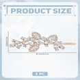 thumbnail image 2 of 1pc Alloy Hair Bobby Pins with Crystal Rhinestone Leaf Golden 81x32x10mm, 2 of 3