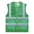 thumbnail image 1 of GOGO Asian Unisex Volunteer Vest Safety Reflective Running Cycling Vest with Pockets, Slim Fit-Green-L, 1 of 7
