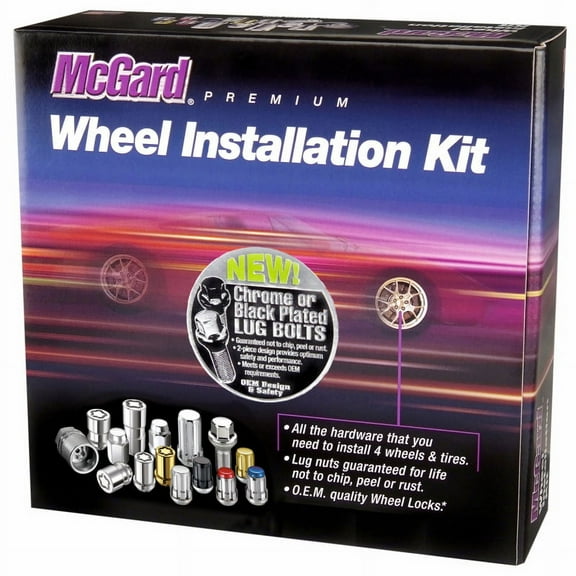 McGard 5 Lug Hex Install Kit w/Locks (Radius Seat Bolt) M14X1.5 / 17mm Hex / 26.3mm Shank L - Chrome