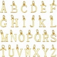 thumbnail image 1 of 26 colgantes con letras del alfabeto de la A a la Z chapados en oro de 14 quilates, de 10 mm., 1 of 5