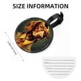 thumbnail image 5 of Retro Dog 2Pcs PU Leather Round Luggage Tags with Privacy Cover and Name ID Tag for Suitcase, Handbags, Backpacks, School Bags, 5 of 6