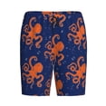 thumbnail image 4 of Naloa Octopus Men's Short Pajama Pants, Lounge Comfort Shorts with Elasticized Waistband and Side Pockets - X-Large, 4 of 9
