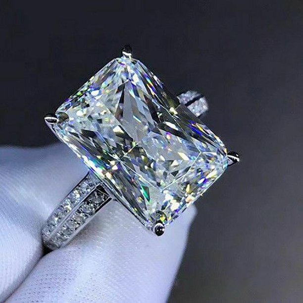 Anillo solitario de cristal de moda para mujer, anillo de compromiso de boda de Zirconia delicada, anillo de matrimonio de promesa de Color plateado para joyería nupcial Tan Jianjun unisex