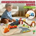 thumbnail image 3 of Train Set, Wooden Train Set for Kids, Train Toys for Toddlers, Toy Train with Train Tracks, Wooden Dinosaur Toys for Kids 2 3 4 5+ Years Old, Great Gift for Boys Girls - Compatible with Other Brands, 3 of 8