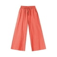 thumbnail image 2 of Sakmal Boho Capri Palazzo Pants for Women Cotton Linen Wide Leg 7/8th Pants Solid Beach Vacation Drawstring Fashion Women's Capris 2XL, 2 of 5