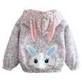 thumbnail image 3 of GYRATEDREAM Toddler Baby Girls Cartoon Spring Fall Hooded Jacket Windproof Outerwear Windbreaker Zipper Lightweight Jackets Coat, 3 of 7