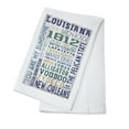 thumbnail image 1 of Decorative Tea Towel, Apron Louisiana, Rustic Typography, Unisex, Adjustable, Organic Cotton, 1 of 3