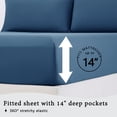 thumbnail image 6 of Mainstays Washed Ultra Soft Microfiber Bed Sheet Set, Full, Washed Indigo, 4 Piece, 6 of 11