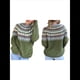 thumbnail image 3 of Suéter de Larga con Cuello Redondo para Mujer, Suéter Informal Estampado, Camisetas de Otoño 2025. Verde 4XL, 3 of 10