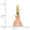 thumbnail image 2 of 14k Gold 3-d Char Pendant Necklaceleston Southern Belle With Pink Dress 22.5x11.6mm Wide Pendant for Women, 2 of 2