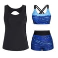 thumbnail image 1 of QTIOCIO Womens Swimsuits, Plus Size Bathing Suits for Curvy Women, Swimming Suits for Women, Women Conservative Print Strappy Back Set Two Piece Swimsuits Swimdress Multicolor XXXL, 1 of 2