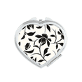thumbnail image 1 of Flower Vine Drawing Art Heart Mirror Travel Magnification Portable Handheld Pocket Makeup, 1 of 3